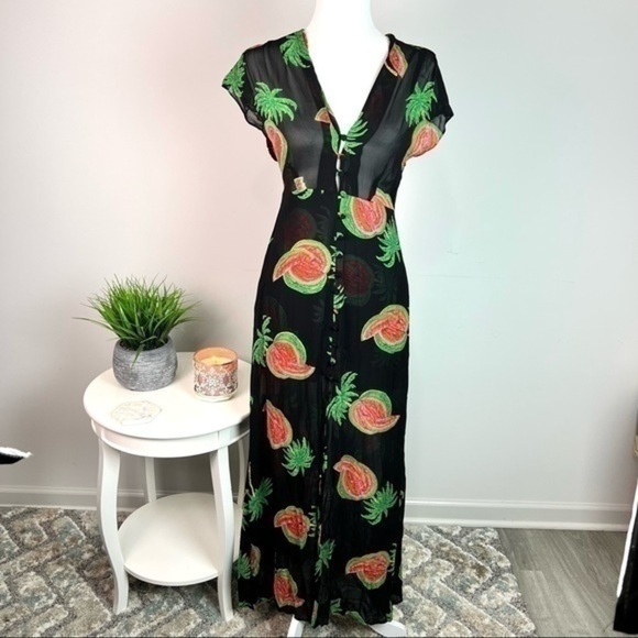 Reformation Womens Button Front Hydrangea Midi Dress size XS - Picture 4 of 16